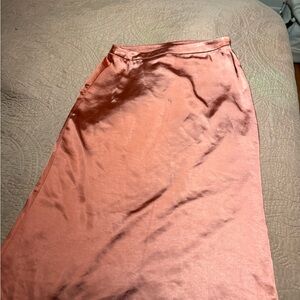 VILA Coral Satin A-Line Skirt